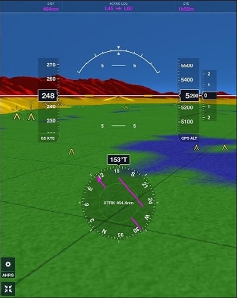 Example of ForeFlight synthetic vision