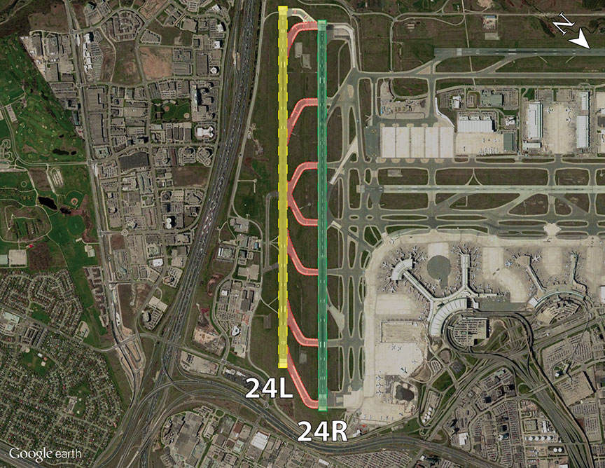 Runways 24L and 24R make up the “South Complex.”