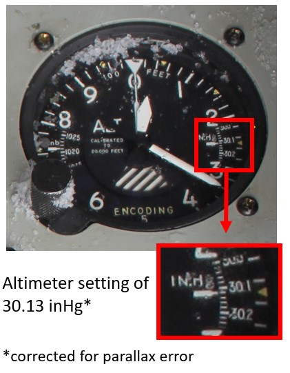 Conventional altimeter on the occurrence aircraft (Source: TSB)
