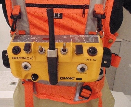 Control unit attached to vest (Source: TSB)