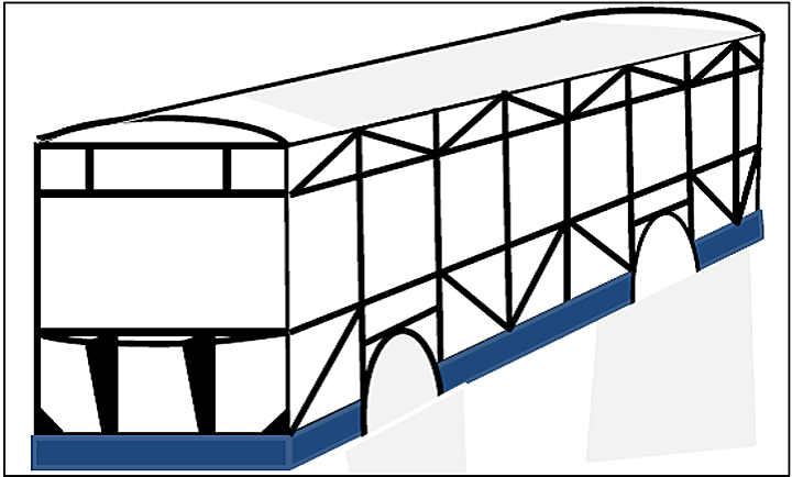 Schéma simplifié de la structure d'un autobus à 1 étage