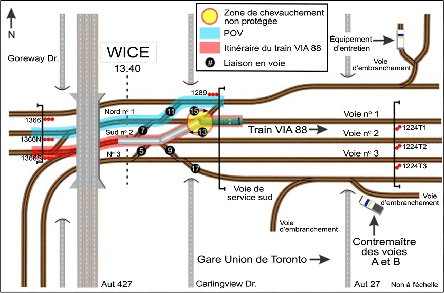 Schéma du lieu de l'événement ferroviaire du BST R15T0121