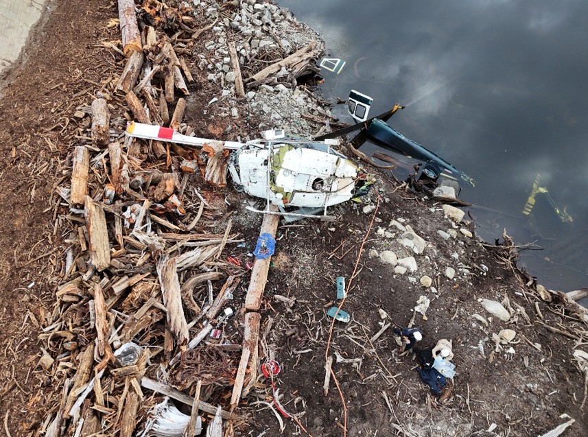 Overhead view of the accident site near Henriette Lake, British Columbia (Source: TSB)
