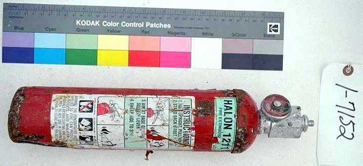 Recovered Halon extinguisher - Exhibit
