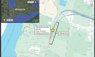 Figure 1. Map of the occurrence location (Source of the main image: Railway Association of Canada, Canadian Rail Atlas, with TSB annotations; source of the inset image: Google Earth, with TSB annotations)