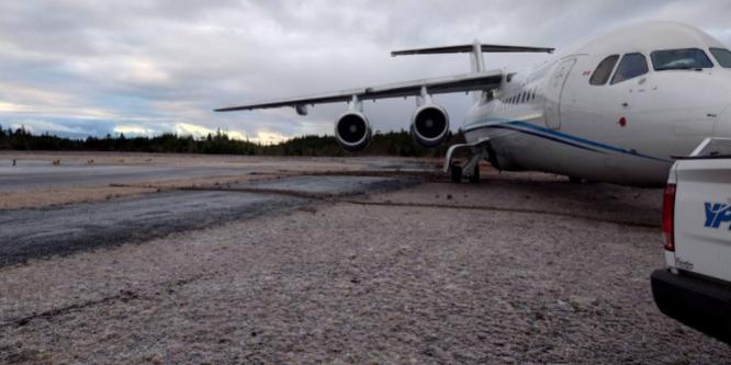 Figure 1. The occurrence aircraft’s final position after the overrun, 30 m beyond the end of the runway (Source: Third party, with permission)